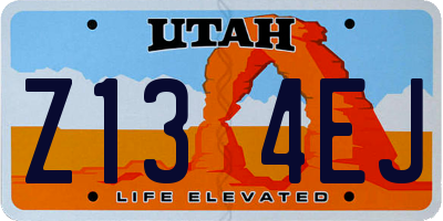 UT license plate Z134EJ