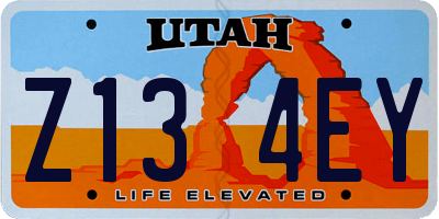 UT license plate Z134EY
