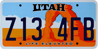 UT license plate Z134FB