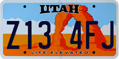 UT license plate Z134FJ