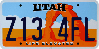 UT license plate Z134FL
