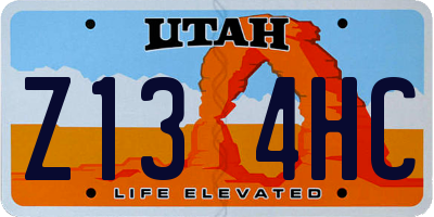 UT license plate Z134HC