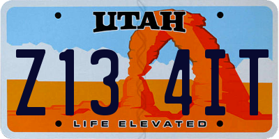 UT license plate Z134IT