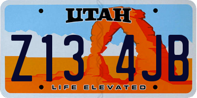 UT license plate Z134JB
