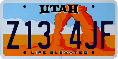 UT license plate Z134JF