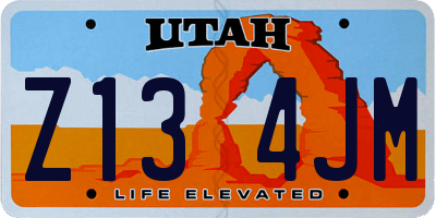 UT license plate Z134JM