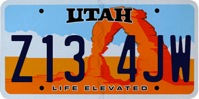 UT license plate Z134JW