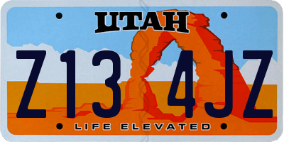 UT license plate Z134JZ