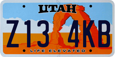 UT license plate Z134KB