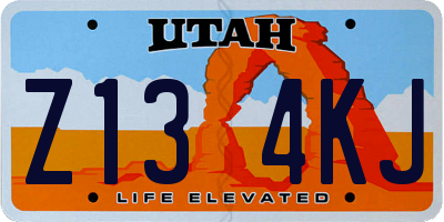UT license plate Z134KJ