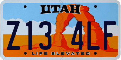 UT license plate Z134LF