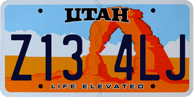 UT license plate Z134LJ