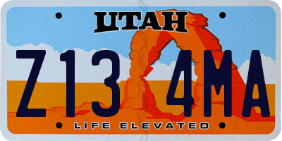 UT license plate Z134MA