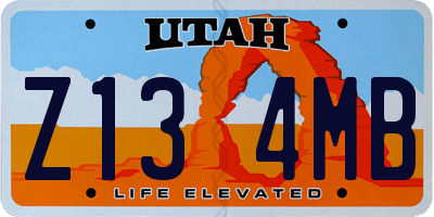 UT license plate Z134MB