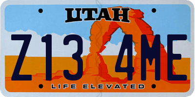 UT license plate Z134ME