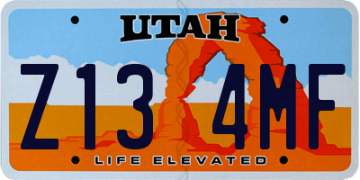 UT license plate Z134MF