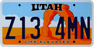 UT license plate Z134MN
