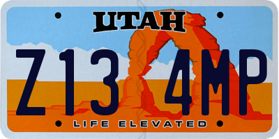 UT license plate Z134MP