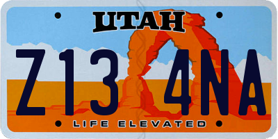 UT license plate Z134NA