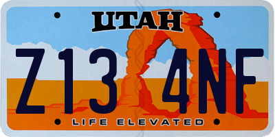 UT license plate Z134NF