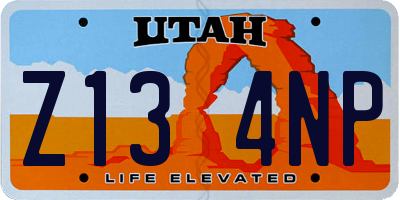 UT license plate Z134NP