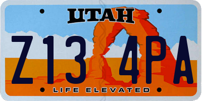 UT license plate Z134PA