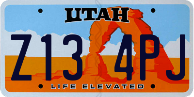 UT license plate Z134PJ