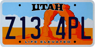 UT license plate Z134PL