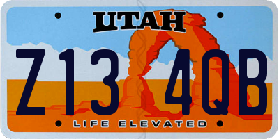 UT license plate Z134QB