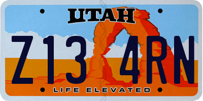 UT license plate Z134RN