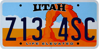 UT license plate Z134SC