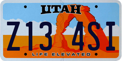 UT license plate Z134SI