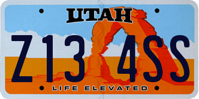 UT license plate Z134SS