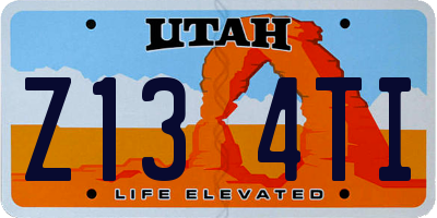 UT license plate Z134TI