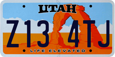 UT license plate Z134TJ