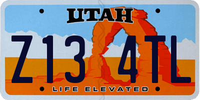 UT license plate Z134TL