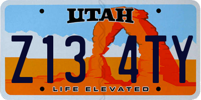 UT license plate Z134TY