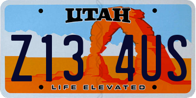 UT license plate Z134US