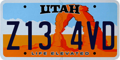 UT license plate Z134VD
