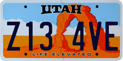 UT license plate Z134VE