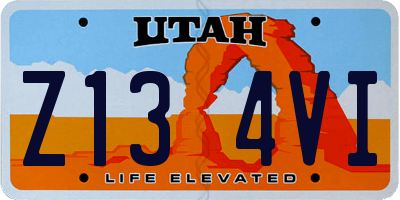 UT license plate Z134VI