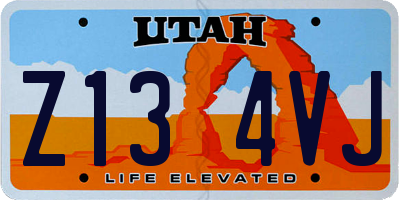 UT license plate Z134VJ