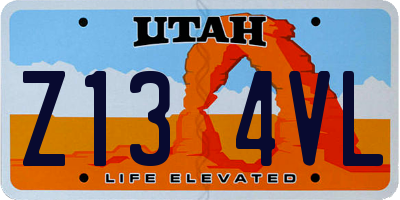 UT license plate Z134VL