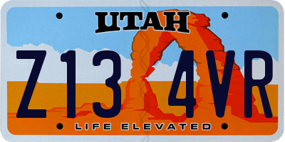 UT license plate Z134VR