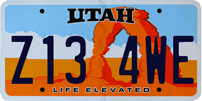 UT license plate Z134WE