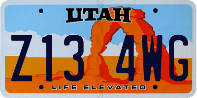UT license plate Z134WG