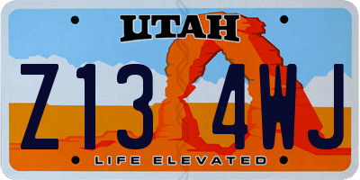 UT license plate Z134WJ