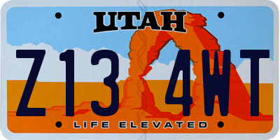 UT license plate Z134WT