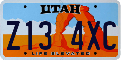 UT license plate Z134XC