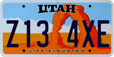 UT license plate Z134XE